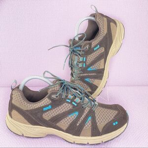 Ryka Skywalk Suede & Mesh Sneakers Brown & Teal Women’s 9.5
